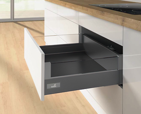 9196319-Hettich InnoTech Atira 玻璃抽屜(高度144mm 深度470mm)-寂靜黑